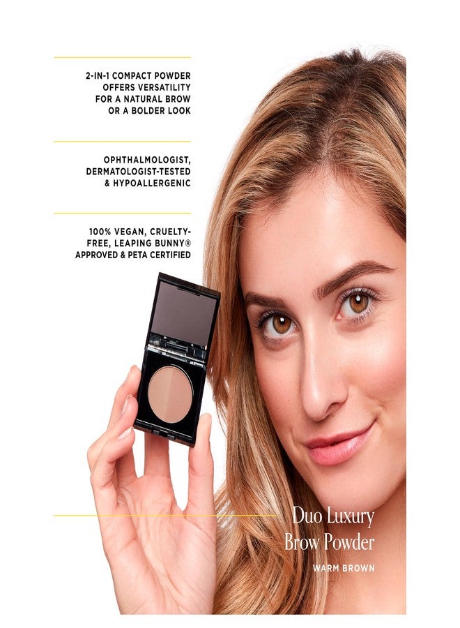 Arches & Halos Arches and Halos Duo Luxury Brow Powder - Eyebrow Shaper and Color - Powder Compact with 2 Neutral Shades - Warm Brown - 0.1 oz - Image 2